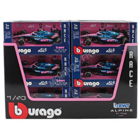 DISPLAY DE 12 PIECES : ALPINE F1 A525 TEAM BWT ALPINE 10 ET 43 2025 (BOITAGE SOUPLE)