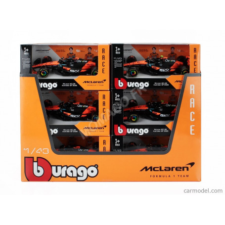 DISPLAY DE 12 PIECES : MCLAREN F1 MCL39 TEAM MCLAREN 4 ET 81 2025 (BOITAGE SOUPLE)