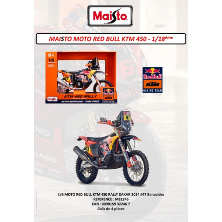 KTM 450 RED BULL 47 KEVIN BENAVIDES RALLYE DAKAR 2024 4EME