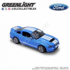 FORD MUSTANG GT500 SHELBY 2012 BLEUE BANDES BLANCHES