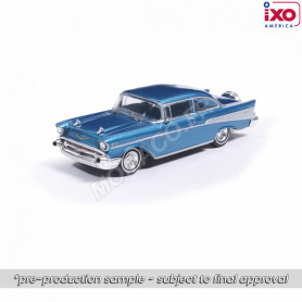 CHEVROLET BEL AIR SEDAN 1957 BLEU "HARBOR BLUE" AVEC KIT CONTINENTAL
