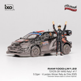 TOYOTA GR YARIS RALLY 1 17 OGIER/LANDAIS RALLYE DU CHILI 2025 1ER AVEC 1 FIGURINE