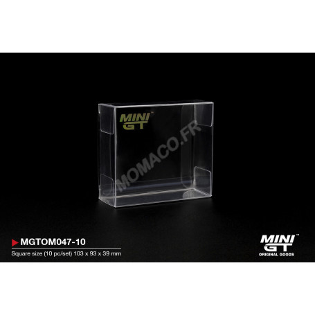 PROTECTION DE BOITE : MINI GT type C CARRE "Taille : 10.30 cm x 9.30 cm x 3.90 cm" (LOT DE 10 PIECES)