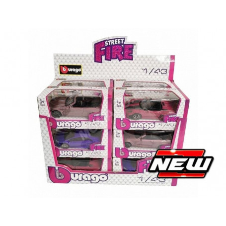 DISPLAY DE 12 PIECES : VEHICULES "STREET FIRE - PINK COLLECTION"