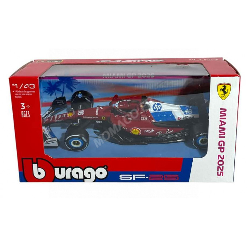 FERRARI F1 SF-25 TEAM SCUDERIA FERRARI HP 16 CHARLES LECLERC GRAND PRIX ...