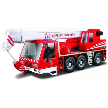 CAMION GRUE TELESCOPIQUE POMPIER ROUGE/BLANC