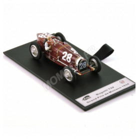 BUGATTI TYPE 59 28 TAZIO NUVOLARI GRAND PRIX DE MONACO 1934 MARRON AVEC FIGURINE
