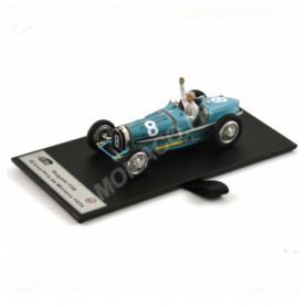BUGATTI TYPE 59 8 RENE DREYFUS GRAND PRIX DE MONACO 1934 BLEUE AVEC FIGURINE