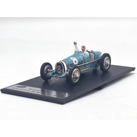 BUGATTI TYPE 59 8 RENE DREYFUS GRAND PRIX DE MONACO 1934 BLEUE AVEC FIGURINE
