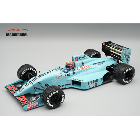 MARCH 881 AVEC PNEUS PLUIE 15 MAURICIO GUGELMIN GRAND PRIX D'ANGLETERRE 1988 AVEC FIGURINE