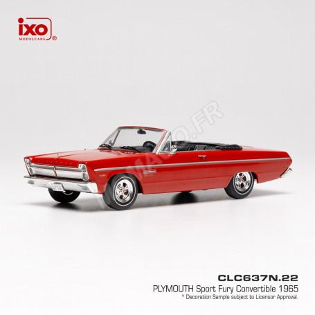 PLYMOUTH SPORT FURY CABRIOLET 1965 ROUGE