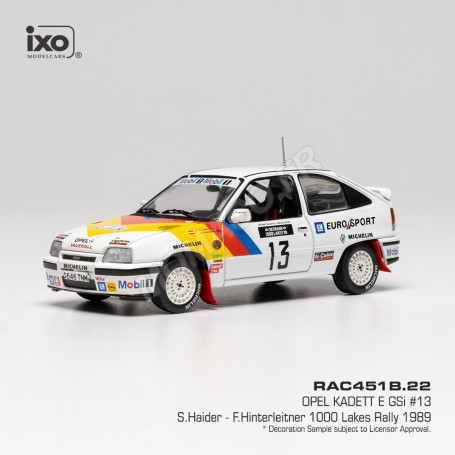 OPEL KADETT E GSI 13 HAIDER/HINTERLEITNER RALLYE DES 1000 LACS 1989