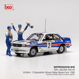 OPEL ASCONA 400 2 RÖHRL/GEISTDÖRFER RALLYE MONTE-CARLO 1982 1ER AVEC 2 FIGURINES