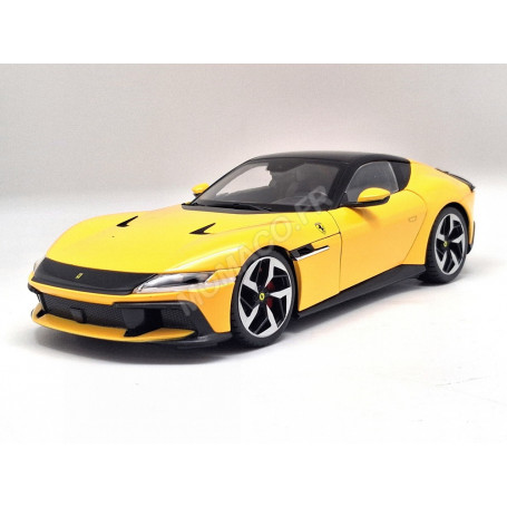 FERRARI 12CILINDRI 2024 JAUNE "GIALLO MODENA" INTERIEUR NOIR (BOITE AVEC RHODOID)
