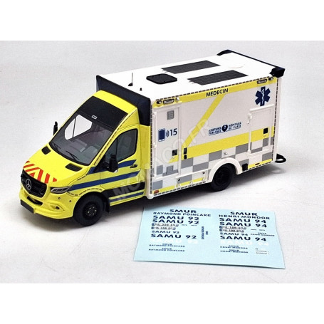 MERCEDES-BENZ SPRINTER WAS AR SAMU "AVEC DECALQUES : 94 ET 92"