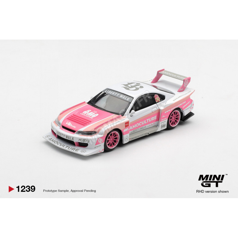Rose Rhd NISSAN SILVIA (S15) LB-SUPER SILHOUETTE AMOCULTURE 2026 ROSE/BLANC (RHD)