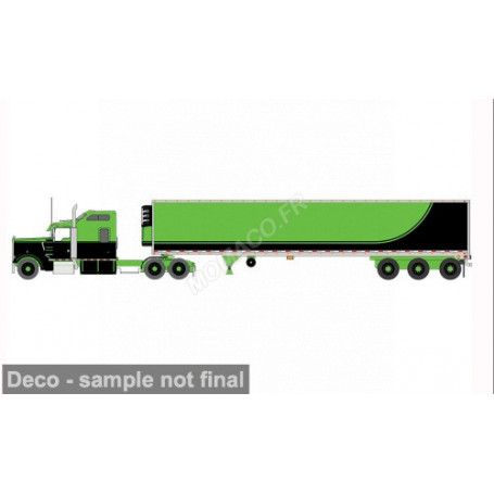 KENWORTH W900 1990 AVEC REMORQUE VERT/NOIR