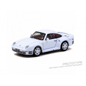 PORSCHE 959 1989 BLANC AVEC SET DE CARTES A ECHANGER