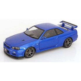 NISSAN SKYLINE GT-R R34 V-SPEC II AVEC JANTES OEM 2001 BLEU METALLISE