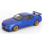 NISSAN SKYLINE GT-R R34 V-SPEC II AVEC JANTES BBS 2001 BLEU METALLISE