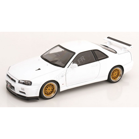 NISSAN SKYLINE GT-R R34 V-SPEC II AVEC JANTES BBS 2001 BLANC