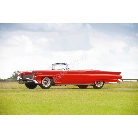 LINCOLN CONTINENTAL MKIII CONVERTIBLE OUVERT 1958 ROUGE