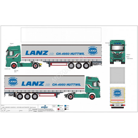 MERCEDES-BENZ ACTROS 5 GIGASPACE SEMI TAUTLINER "LANZ TRANSPORT" (NE PAS DIFFUSER)
