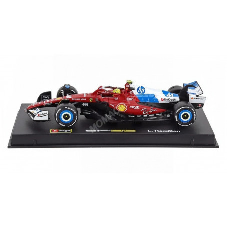 FERRARI F1 SF-25 TEAM SCUDERIA FERRARI HP 44 LEWIS HAMILTON GRAND PRIX MIAMI 2025 (PACKAGING PREMIUM AVEC CASQUE)