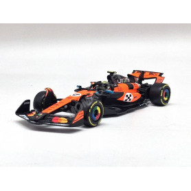 MCLAREN F1 MCL39 TEAM MCLAREN 4 LANDO NORRIS GRAND PRIX DE MONACO 2025 (PACKAGING PREMIUM AVEC CASQUE)