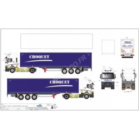 RENAULT T 480 2021 REMORQUE TAUTLINER BLEUE "TRANSPORTS CHOQUET" (CONFIDENTIEL)