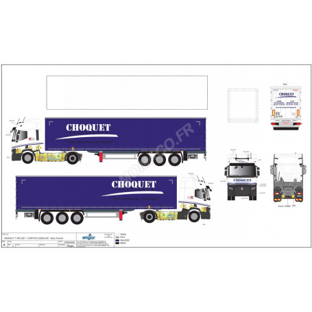 RENAULT T 480 2021 REMORQUE TAUTLINER BLEUE "TRANSPORTS CHOQUET" (CONFIDENTIEL)