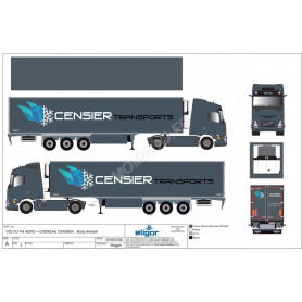 VOLVO FH AERO REMORQUE CHEREAU "CENSIER TRANSPORTS" (CONFIDENTIEL)