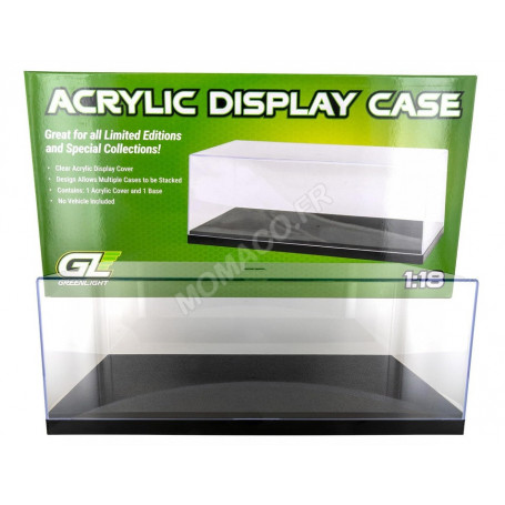 BOITE VITRINE TRANSPARENTE 1/18 TAILLE: Longueur 34cm x Largeur 16cm x Hauteur 11cm (1 boite)