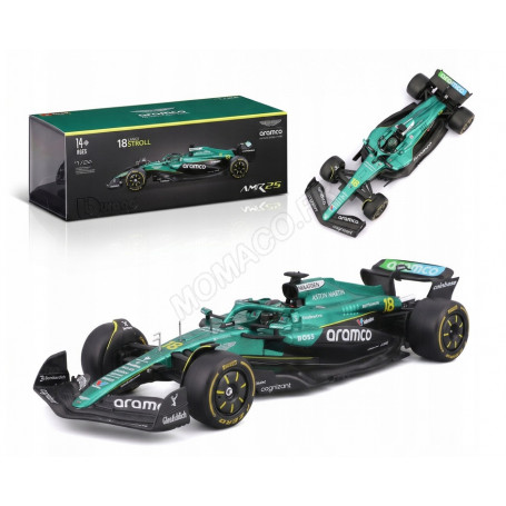 ASTON MARTIN F1 AMR25 TEAM ARAMCO COGNIZANT 18 LANCE STROLL 2025 (PACKAGING PREMIUM AVEC CASQUE)