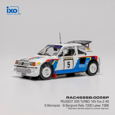 PEUGEOT 205 TURBO 16V EVO 2 6 BLOMQVIST/BERGLUND RALLYE DES 1000 LACS 1986