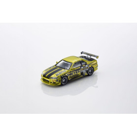 NISSAN SKYLINE GT-R (R34) "MOONEYES V1" 2026 JAUNE AVEC LED