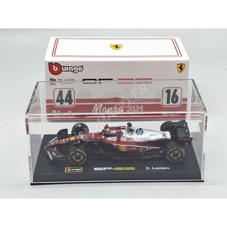 FERRARI F1 SF-25 TEAM SCUDERIA FERRARI HP 16 CHARLES LECLERC GRAND PRIX DE MONZA 2025 "N.LAUDA – 50E ANNIV.CHAMP." (PACK PREM.)