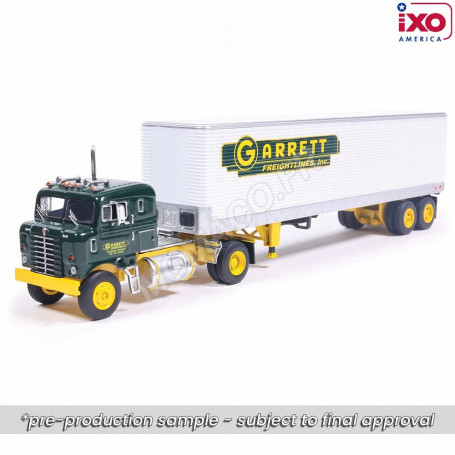 KENWORTH BULLNOSE REMORQUE "GARRETT FREIGHTLINES" 1950 VERT/JAUNE