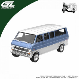 FORD CLUB WAGON 1974 BLEU AVEC REMORQUE