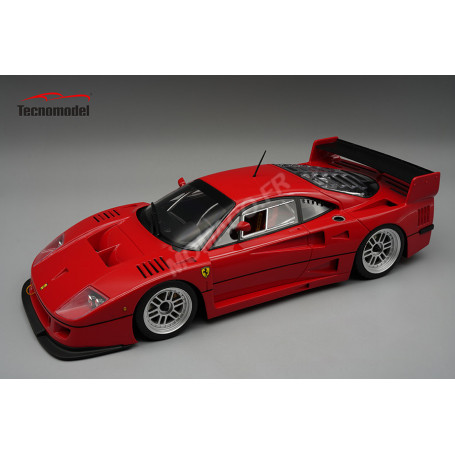 FERRARI F40 LM VERSION PRESSE AVEC JANTES ENKEI ARGENTEES 1996 ROUGE
