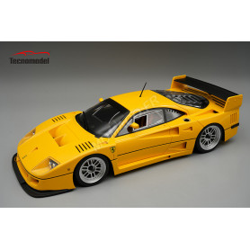 FERRARI F40 LM VERSION PRESSE AVEC JANTES ENKEI ARGENTEES 1996 JAUNE