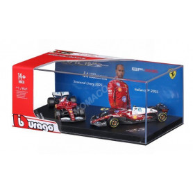 SET DE 2 PIECES : FERRARI F1 SF-25 TEAM SCUDERIA FERRARI HP 44 LEWIS HAMILTON 2025 - 2 VERSIONS (PACKAGING PREMIUM)