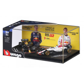SET DE 2 PIECES : RED BULL F1 RB21 TEAM ORACLE RED BULL RACING 1 MAX VERSTAPPEN 2025 (PACKAGING PREMIUM)