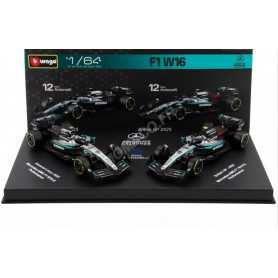 SET DE 2 PIECES : MERCEDES GP F1 W16 TEAM AMG PETRONAS MOTORSPORT 12 KIMI ANTONELLI 2025 (PACKAGING PREMIUM)