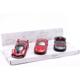 SET DE 3 PIECES : VEHICULES "FERRARI" MONZA SP2 - POROTFINO - LA FERRARI 2013