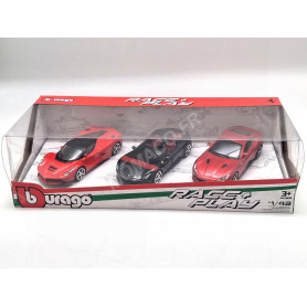 SET DE 3 PIECES : VEHICULES "FERRARI" MONZA SP2 - POROTFINO - LA FERRARI 2013
