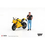 DUCATI PANIGALE V4 2020 JAUNE AVEC FIGURINE (LHD)