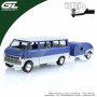 FORD CLUB WAGON 1974 BLEU AVEC REMORQUE
