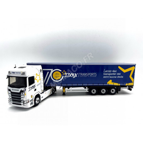 SCANIA S 500 REMORQUE TAUTLINER "TRANSPORTS IDOUX 70 ANS"
